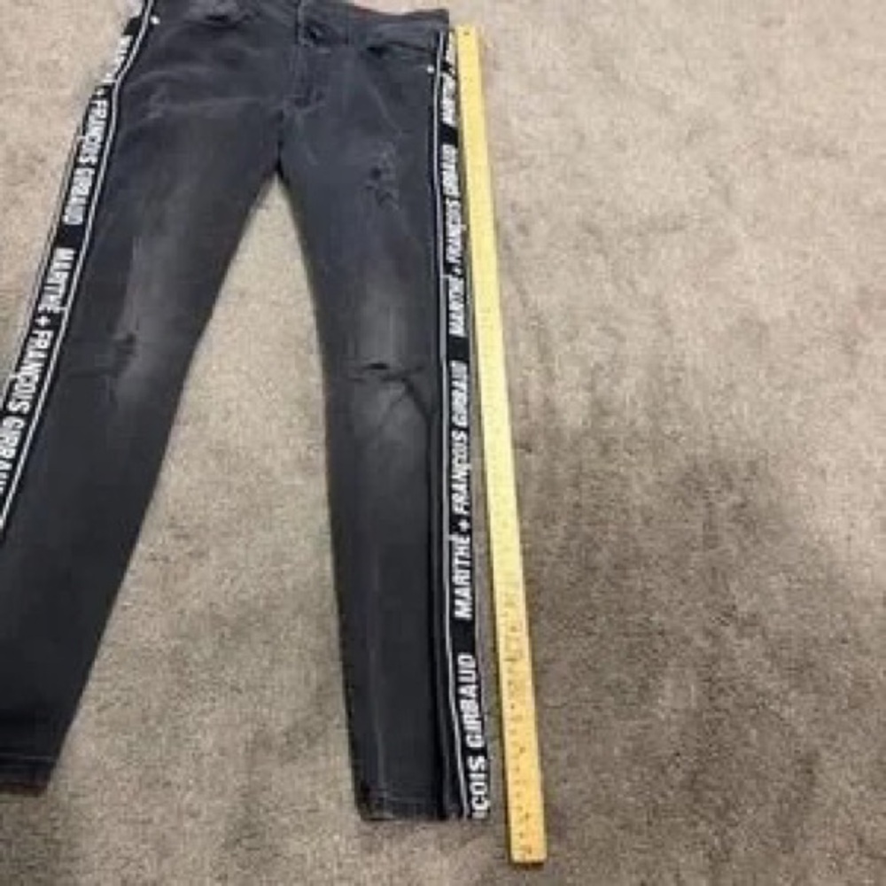 Black Skinny Jeans with Side Logo Tape - Picture 2 of 11